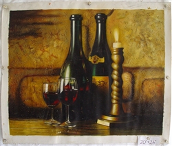 Wine Bottles Original Oil Painting 20" x 30"