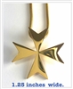 P-GMC Gold Plated Stainless Steel Saint Germain Maltese Cross Pendant