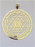 PD-203-C  Shree Yantra Cut out 2" Pendant 18K Gold Plated