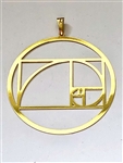 PD-206 Golden Ratio 2" Pendant 18K gold plated