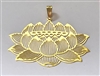 Lotus oval 2" Pendant 18K Gold Plated