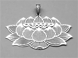 Lotus oval 2" Pendant silver Plated