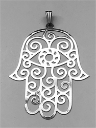 Hamsa 2" Pendant silver Plated