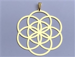 Seed Of Life 18k Gold Plated 2" Pendant