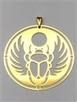 PD-217 Scarab 2" Pendant 18K Gold Plated