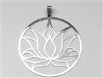 Lotus 2" Pendant Silver plated