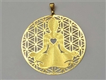 PD-222  Girl in meditation 2" Pendant 18K Gold Plated