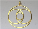 PD-224  Vesica Piscis 2" Pendant 18K Gold Plated