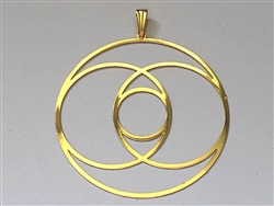 PD-224  Vesica Piscis 2" Pendant 18K Gold Plated