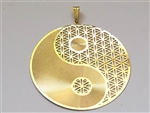 Yin Yang 2" Pendant 18k Gold plated