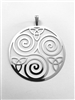 Triskelion 2" Pendant Silver plated