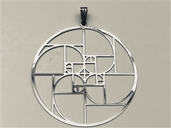 Quadruple golden ratio 2" Pendant silver plated