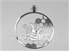 Honeycomb Bee 2" Pendant Silver plated