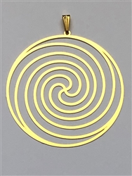 PD-297 Spiral Galaxy 2" Pendant 18K Gold Plated