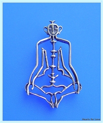 PE-05 YOGA CHAKRA MAN PENDANT in STERLING SILVER