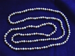 FOUR COLOR GENUINE PEARL NECKLACE, extra long