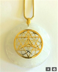 Clear Quartz Star Tetrahedron/ Seed of Life Necklace