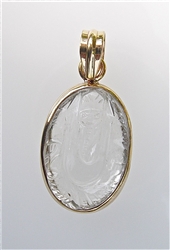 Carved Ganesh Clear Quartz Pendant