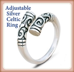 R-SCELT Adjustable Silver Celtic Ring