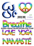 S-39 Om - Peaceful Heart - Breathe - Love Yoga - Namaste