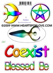 S-41 Coexist - Blessed Be - Goddess - Goddess Moon - Pentagram