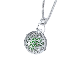 Silver Flower of Life Sacred Geometry Aromatherapy Ball Pendant