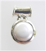 Genuine unbleached 10 mm white pearl pendant in Sterling Silver