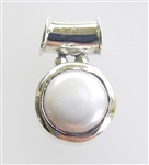 Genuine unbleached 10 mm white pearl pendant in Sterling Silver