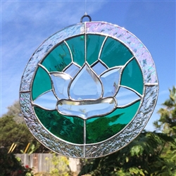 Beveled Lotus Stained Glass Mobile