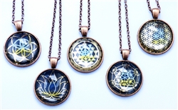 Brass plated Sacred Geometry Pendants