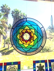 Chakra Mandala Rainbow  Stained glass Mobile
