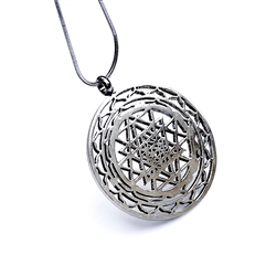 shree yantra pendant in stainless steel