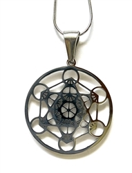 metatrons cube pendant in stainless steel