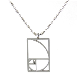 golden ratio pendant in stainless steel