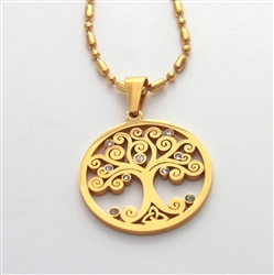 tree of life pendant stainless steel