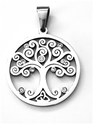 tree of life pendant stainless steel