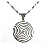 spiral torus vortex pendant stainless steel