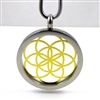 SGSOLP-23 Silver and Gold Plated Stainless Steel Seed Of Life Pendant with Chain