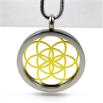 SGSOLP-23 Silver and Gold Plated Stainless Steel Seed Of Life Pendant with Chain