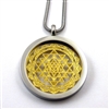 SGSYP-28 Silver and Gold Plated Stainless Steel Shree Yantra Pendant with Chain