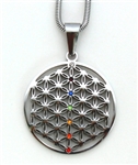 flower of life pendant stainless steel
