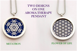 Flower Of Life/Metatron Aroma Therapy Double Sided Pendant