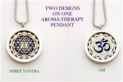 SS-YA-OM Shree Yantra/OM Aroma Therapy Double Sided Pendant