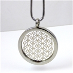 SSFOLP-16 Silver Plated Stainless Steel Flower Of Life Pendant with Chain