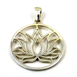 lotus flower pendant sterling silver