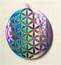 SSM-MOB-FOL  6" Flower of Life Mobile - Anodized Titanium Stainless Steel with Mirror