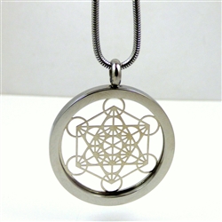 SSMETP-02 Silver Plated Stainless Steel Metatron Pendant with Chain