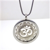 SSOMP-19 Silver Plated Stainless Steel "OM"Pendant with Chain