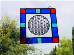 Stained Glass Flower of Life Mobile 5"