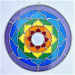 Rainbow Chakra Mandala Stained Glass Mobile